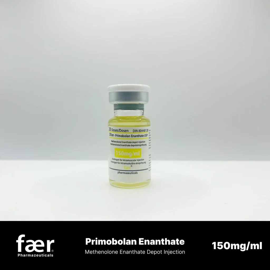 A small glass vial of Faer Primobolan Enanthate