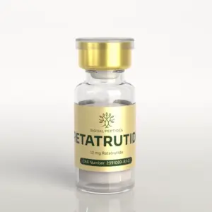 Bottle of Signal Retatrutide in golden packaging